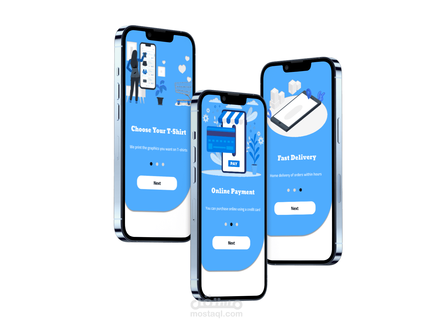 تصميم لتطبيق لبيع التشيرتات