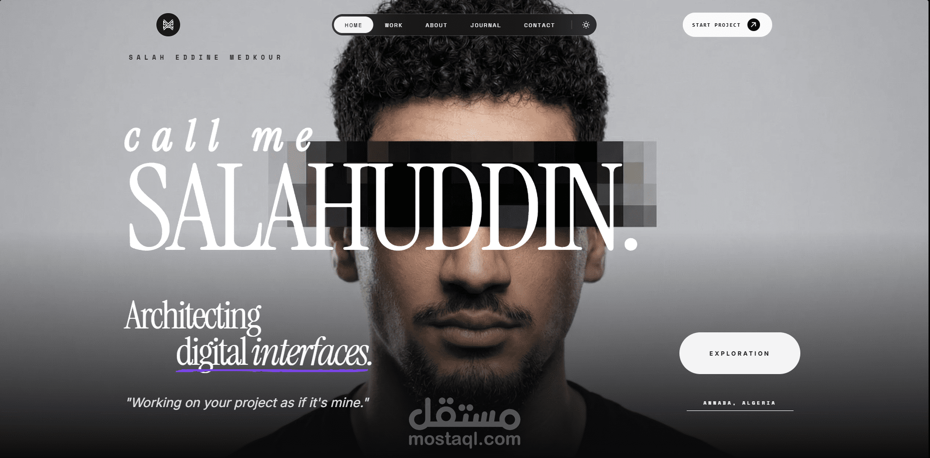 موقع بورتفوليو خاص احترافي بتصميم عصري