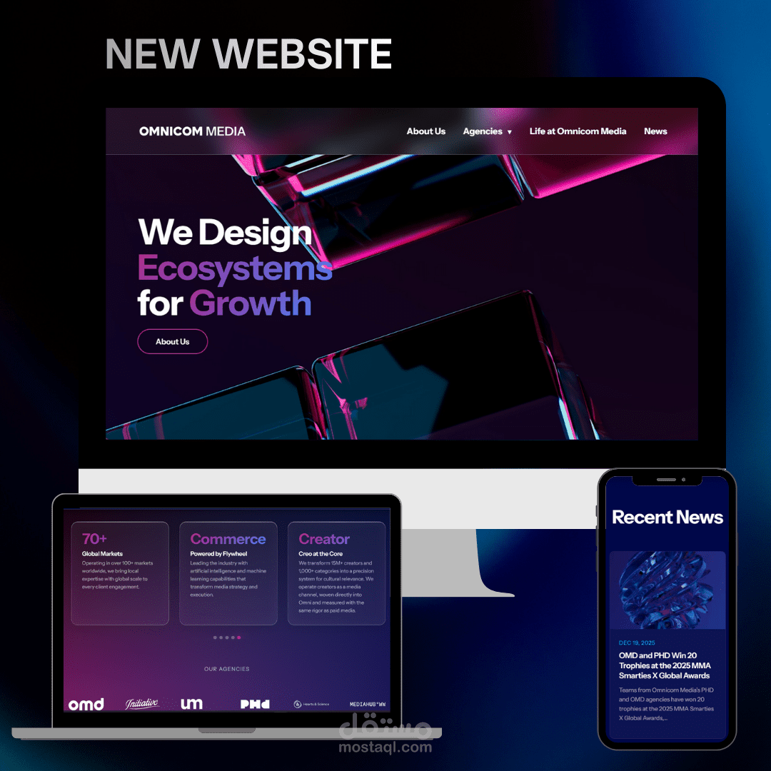 تصميم موقع wordpress بشكل عصري حديث.