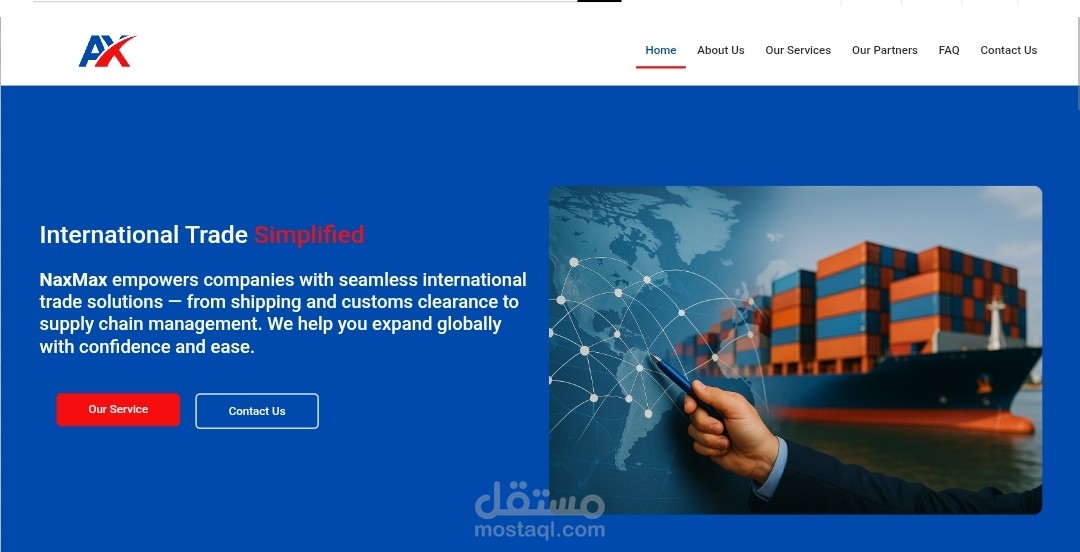 تصميم وتطوير موقع تعريفي لخدمات شركة