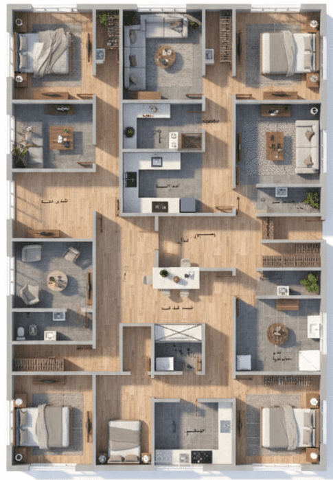 عمارة من اربع شقق