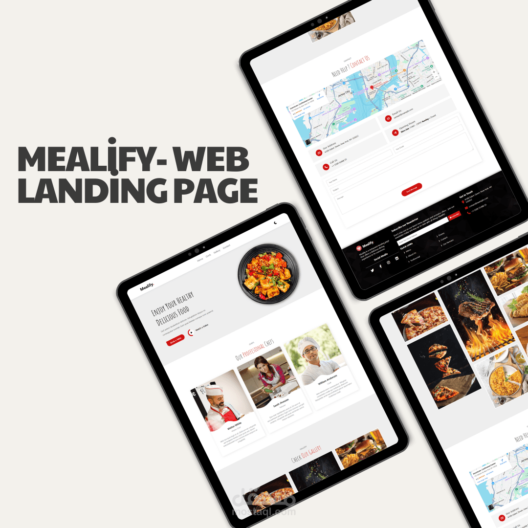 صفحة هبوط متجاوبة واحترافية خاصة بـ Mealify