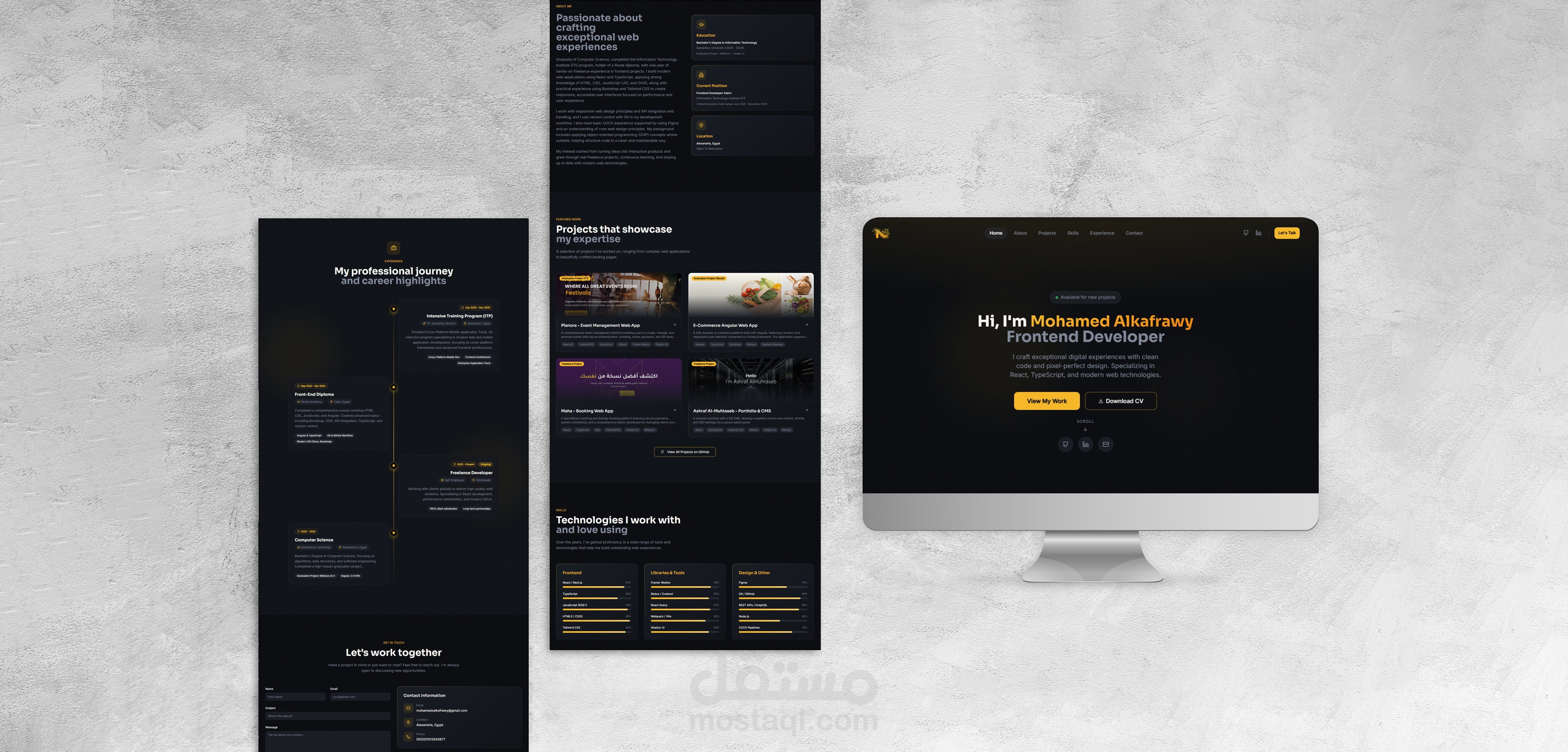 موقعي الشخصي لعرض أعمالي وخبرتي كمطور Frontend