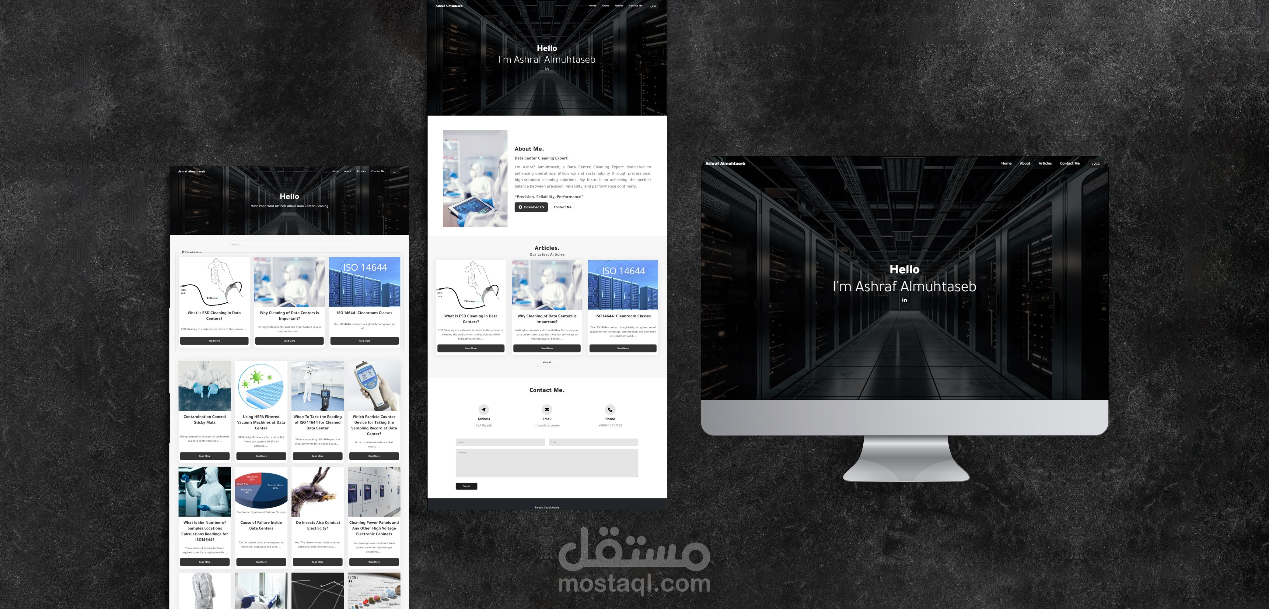 موقع Portfolio احترافي مع نظام إدارة محتوى (CMS)
