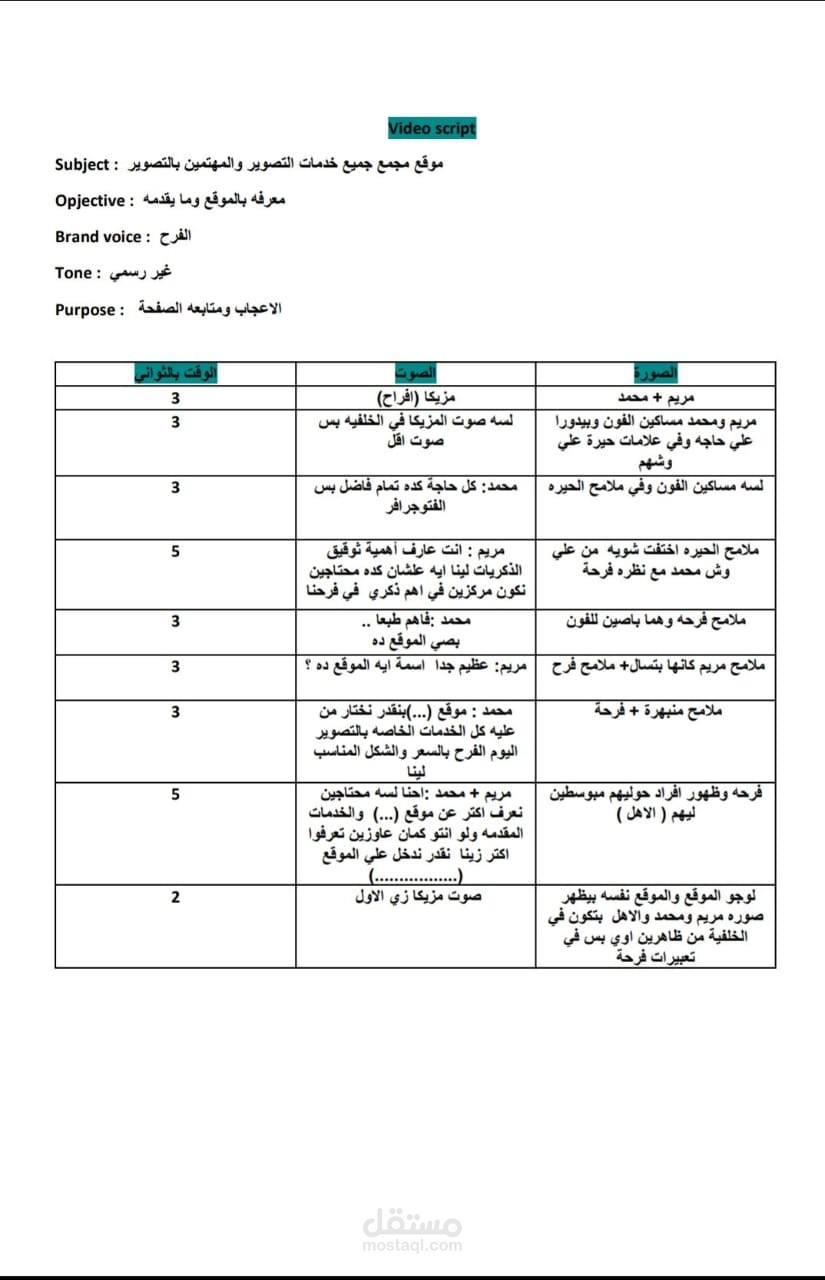 video script