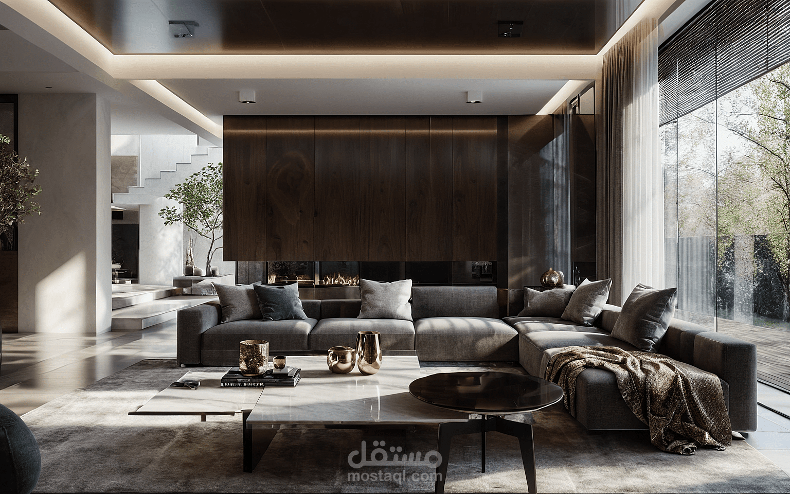 تصميم داخلى لعده فراغات فى فيلا فى المملكه العربيه السعوديه