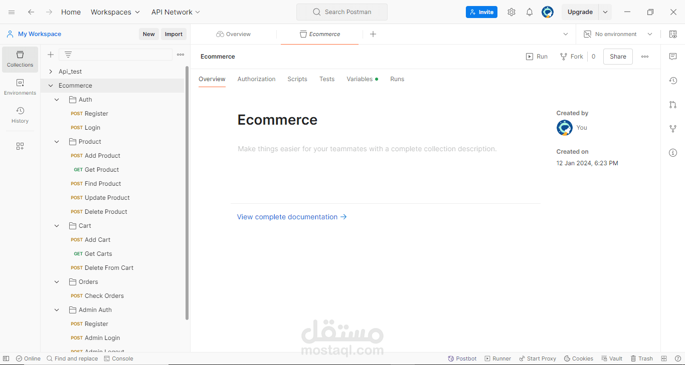 Ecommerce (API)