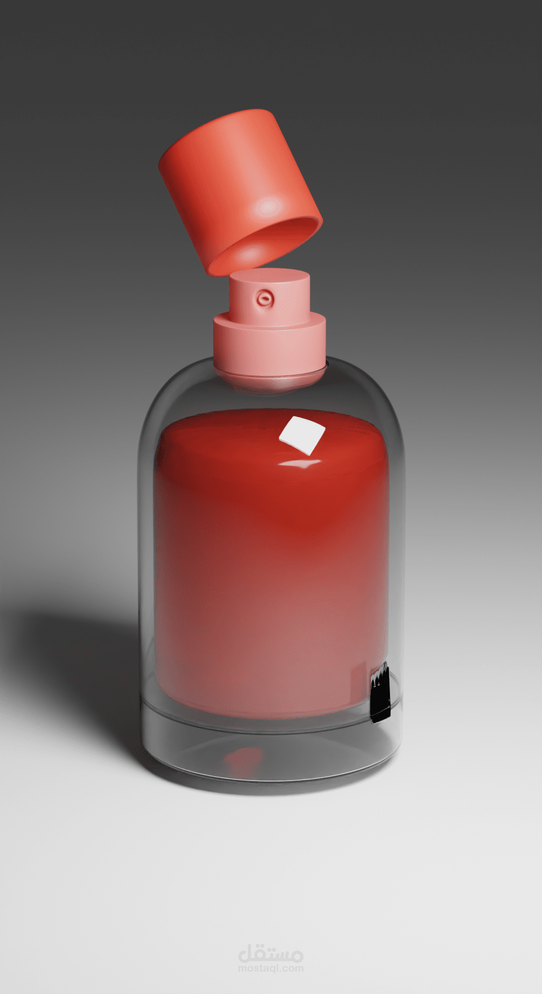 نمذجة لقارورة عطر زجاجية