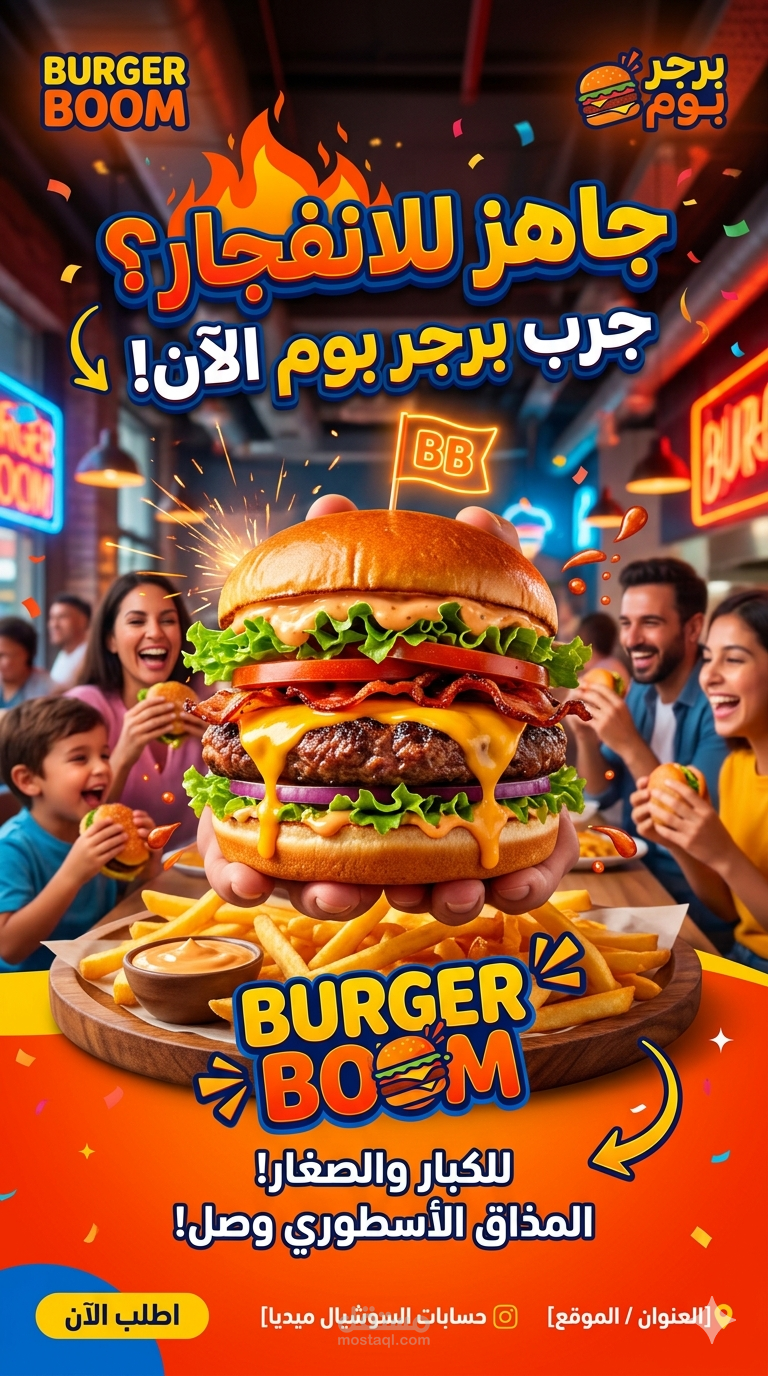 اعلان لي مطعم برجر