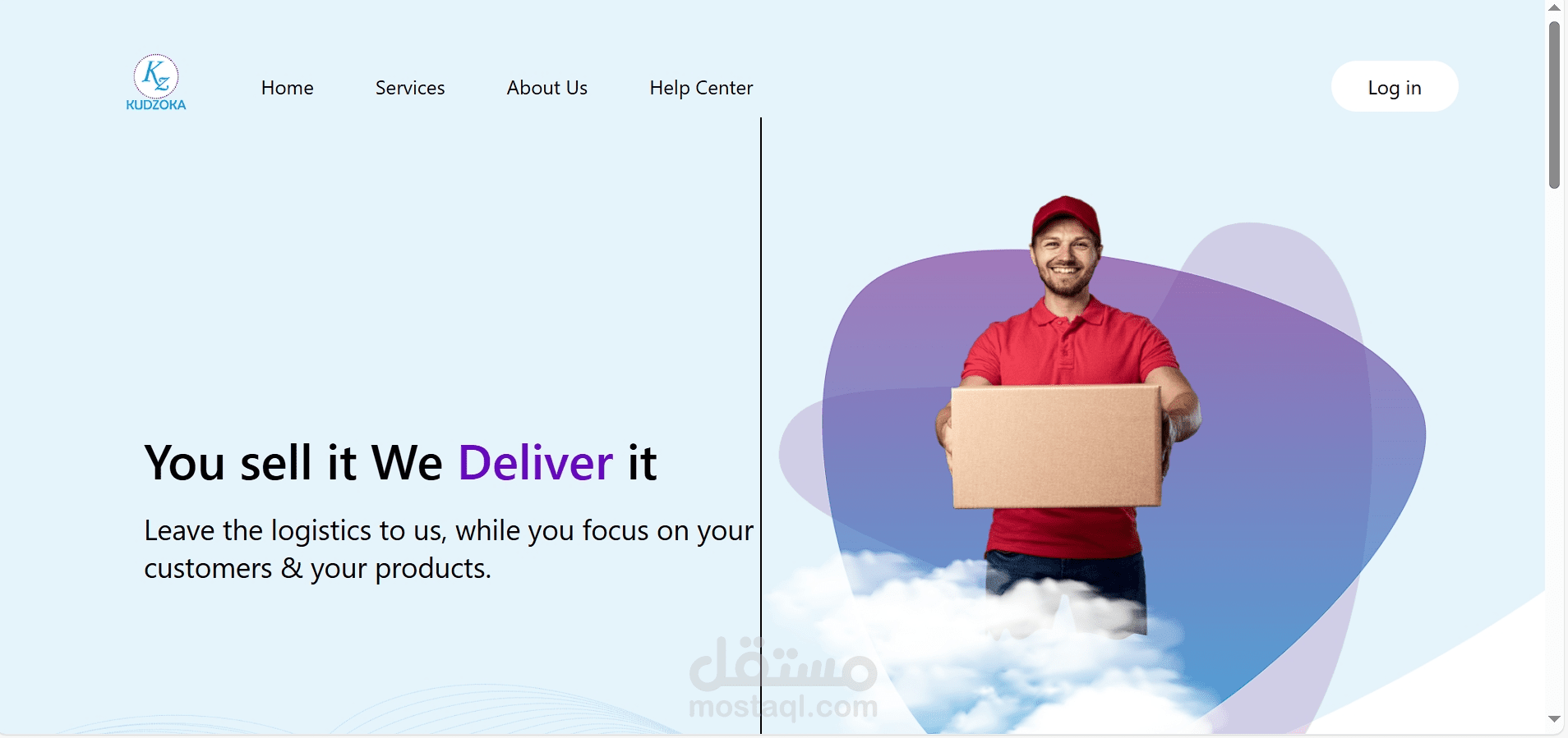 تصميم وتطوير موقع كيدزوكا لخدمات الشحن والتوصيل