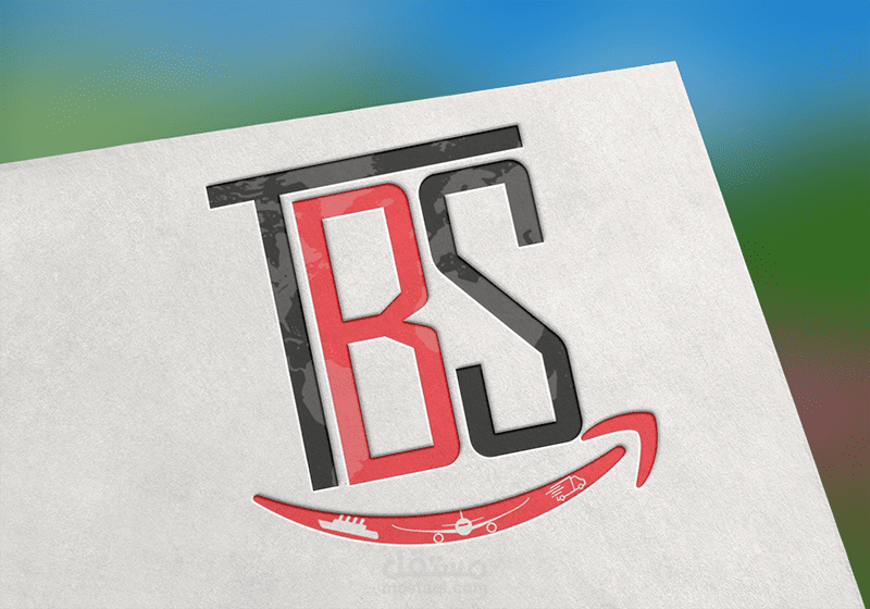 لوجو شركة الشحن TBS ( بري , جوي , بحري ) ب3 ألوان على 3 موك آب