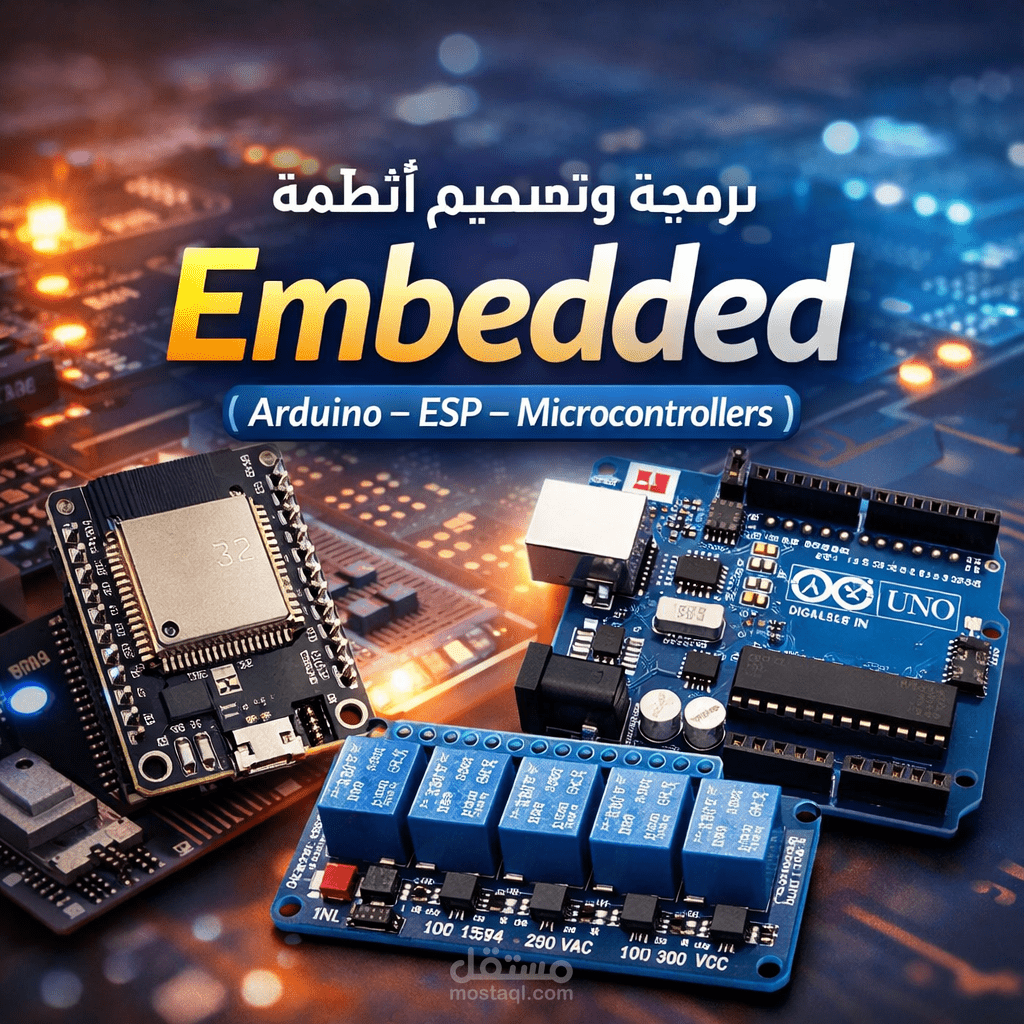 برمجة وتصميم أنظمة Embedded (Arduino – ESP – Microcontrollers)
