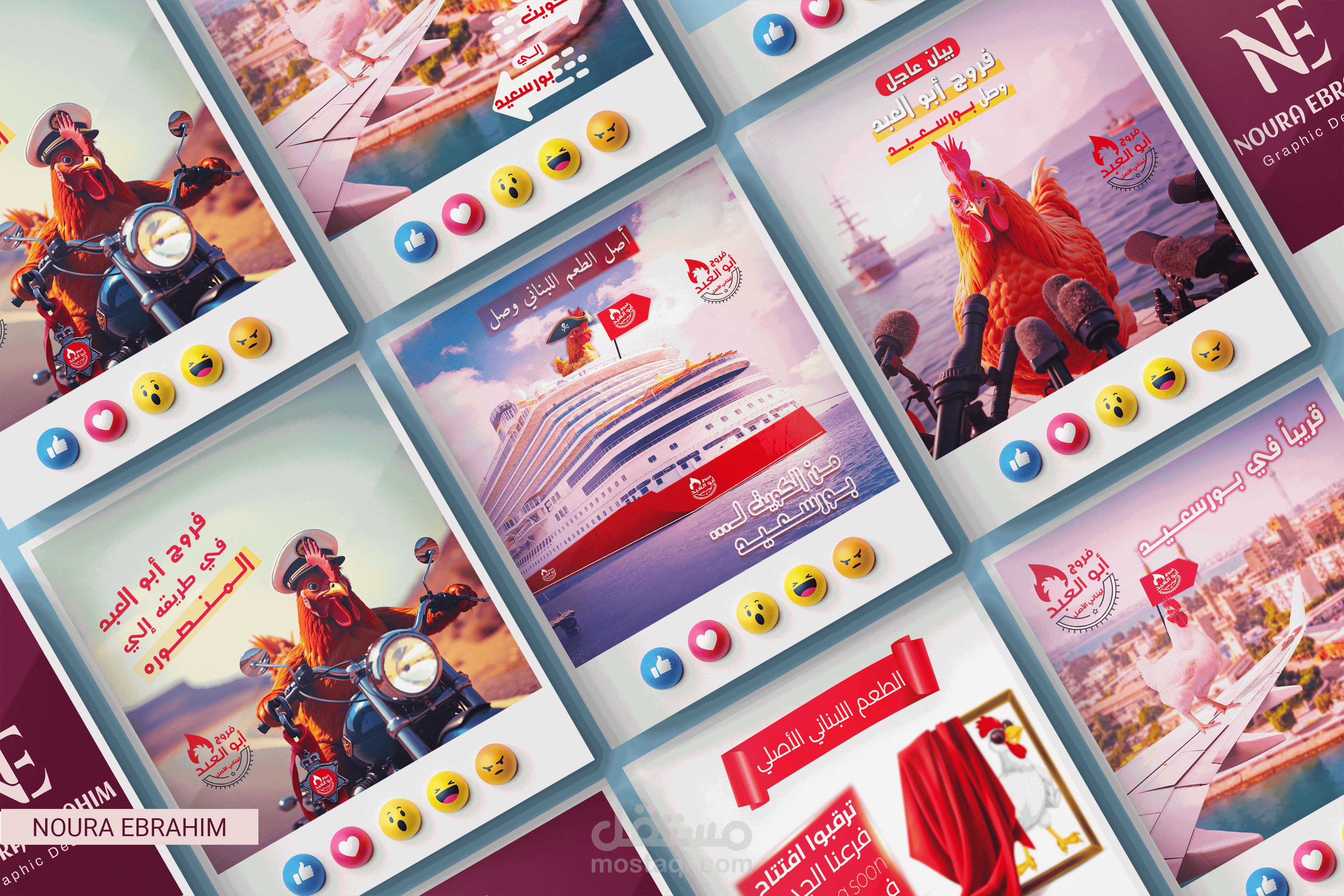 تصميمات سوشيال ميديا عن مطعم فروج أبو العبد