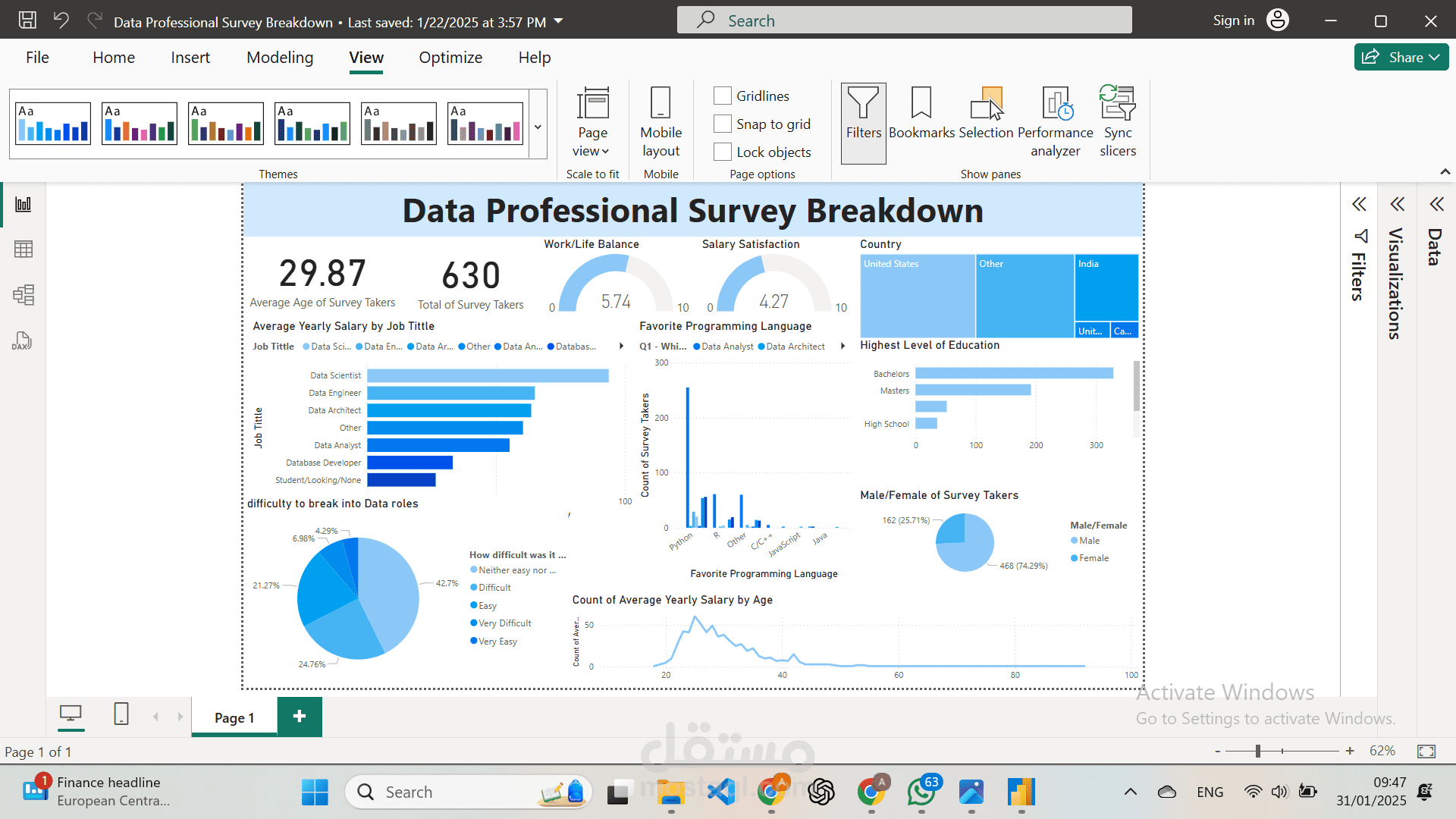 Data professional survey BreakDown