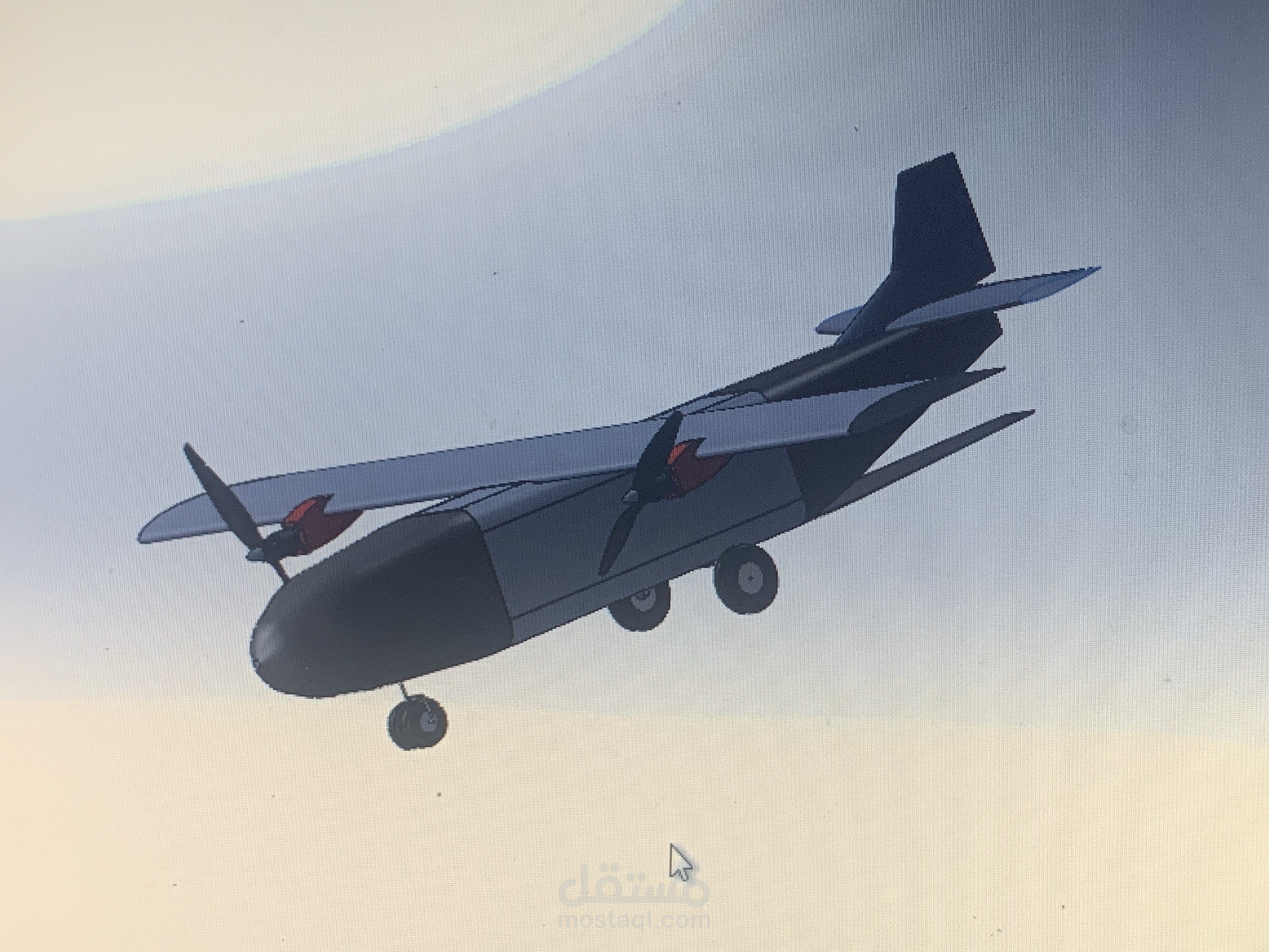 1️⃣ تصميم طائرة بدون طيار (UAV) – SolidWorks & XFLR5