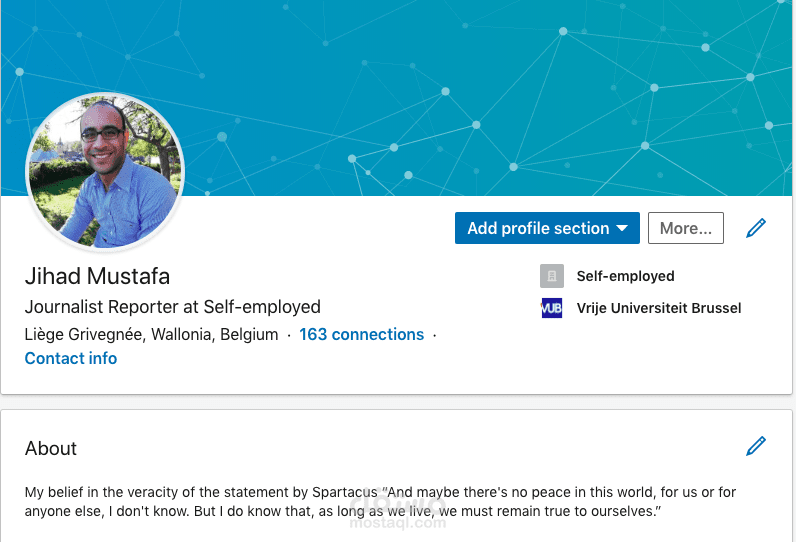 سيرتي الذاتية على موقع linkedin