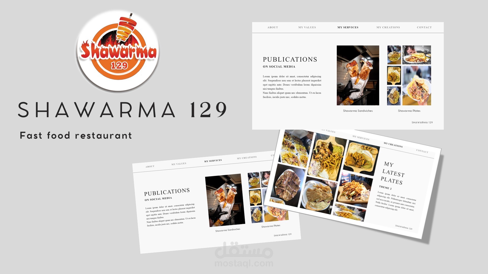 عرض تسويقي مبتكر يعكس نكهة وهوية مطعم الشاورما.