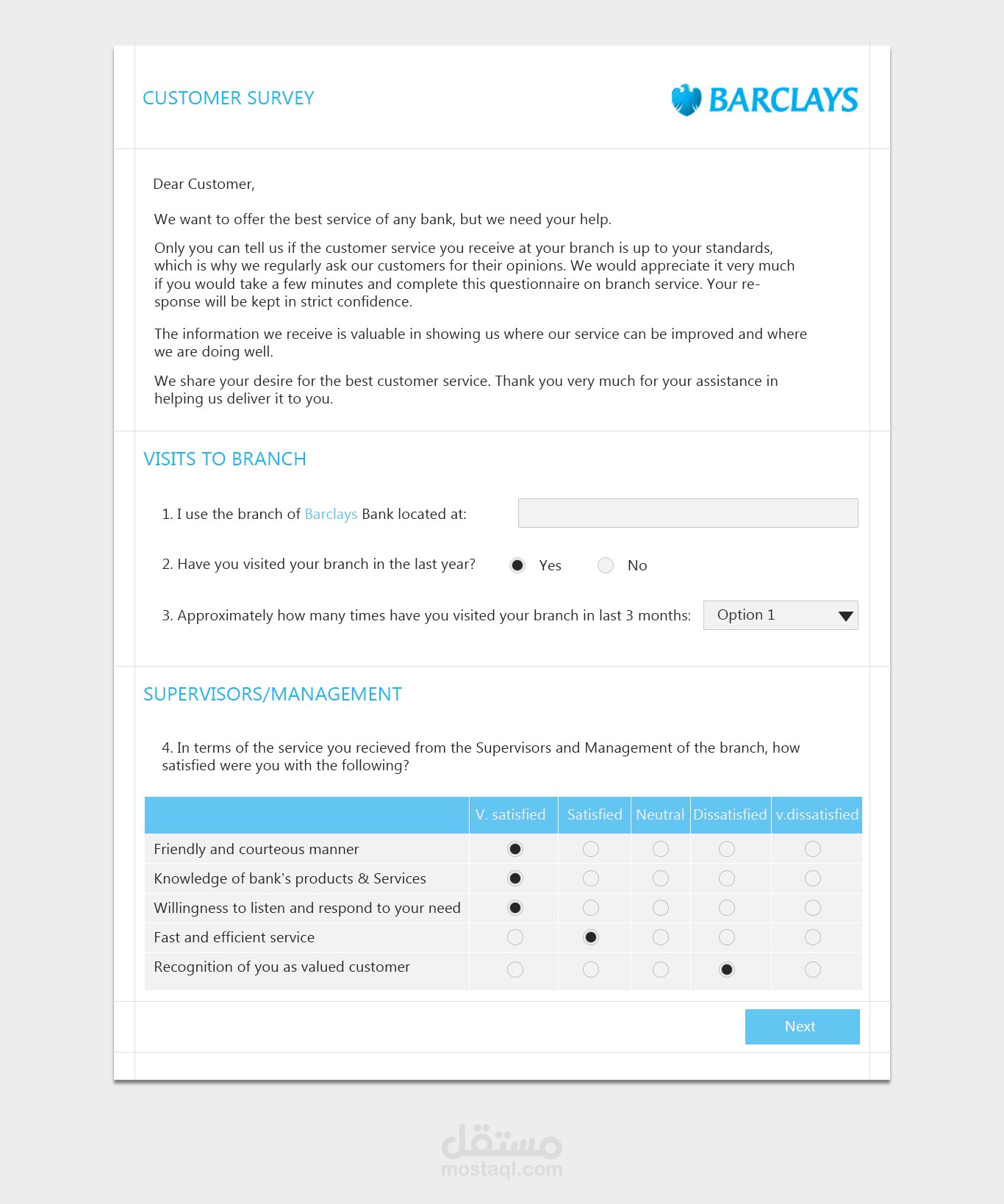 تصميم خاص ببنك barclays