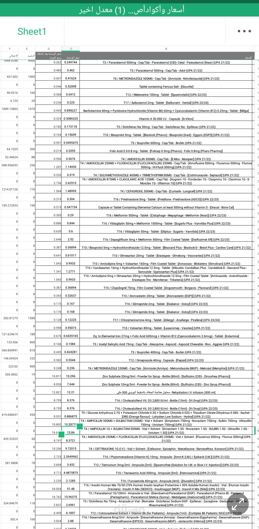 ادخال بيانات على ميكروسوفت إكسيل ومعالجة إجمالى القيمة وإنجاز العمل بسرعة ودقة ووقت قياسى