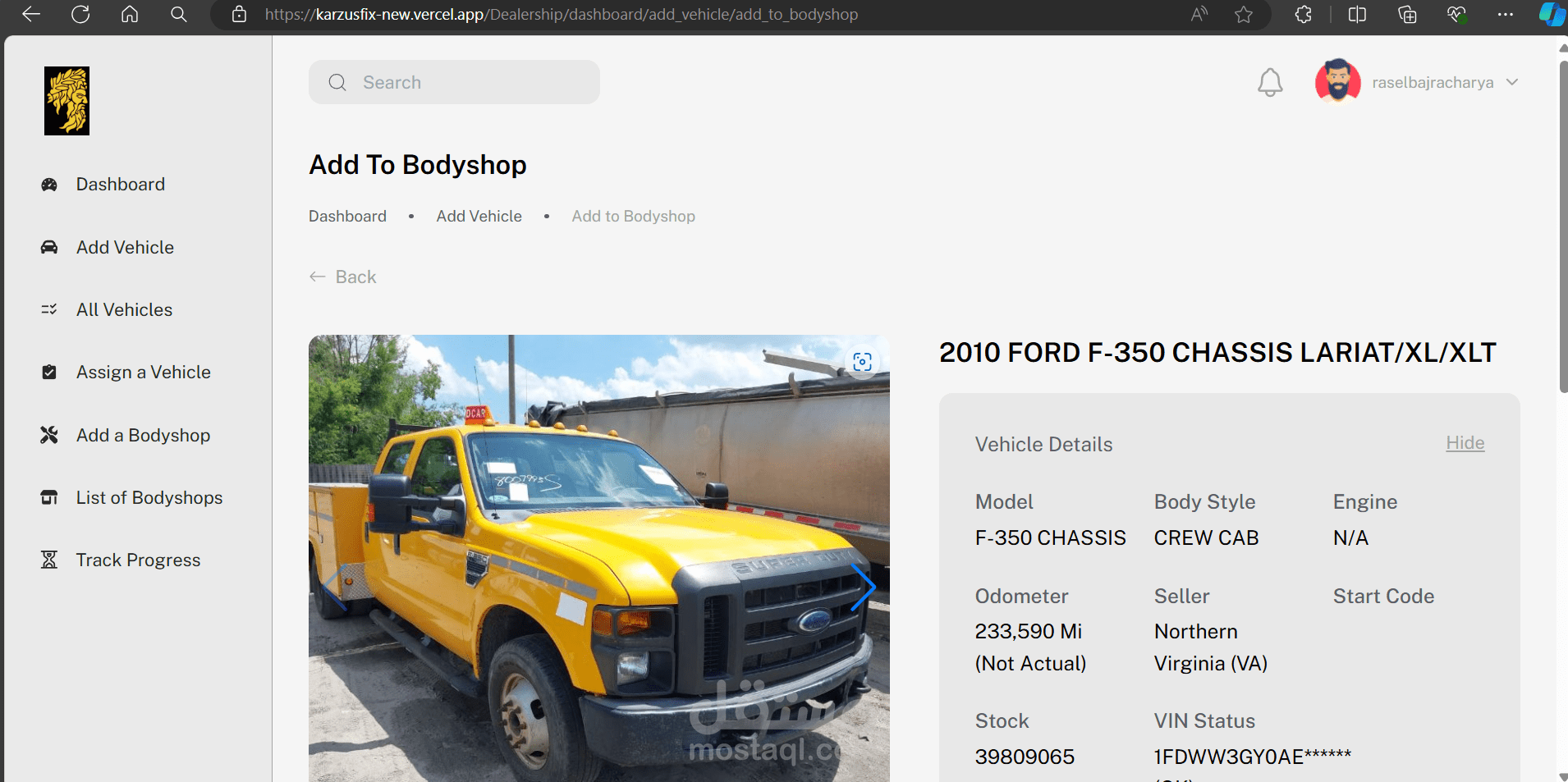 Karzusfix - Business Portal for Vehicle Dealerships and Bodyshops