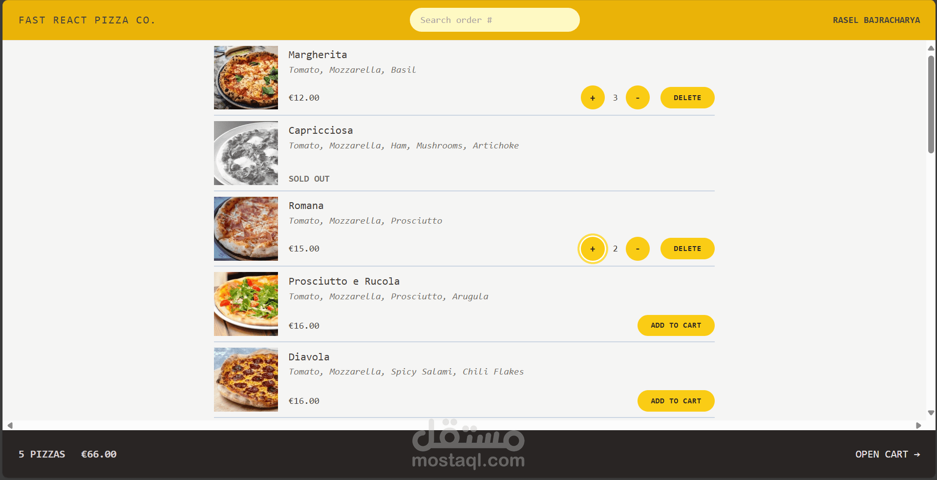 Pizza Restaurant App