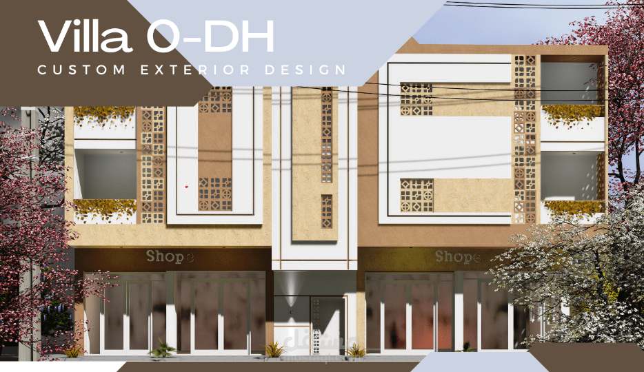 تصميم 2D و 3D لمبنى سكنى شقق للكراء و طابق أرضي تجاري