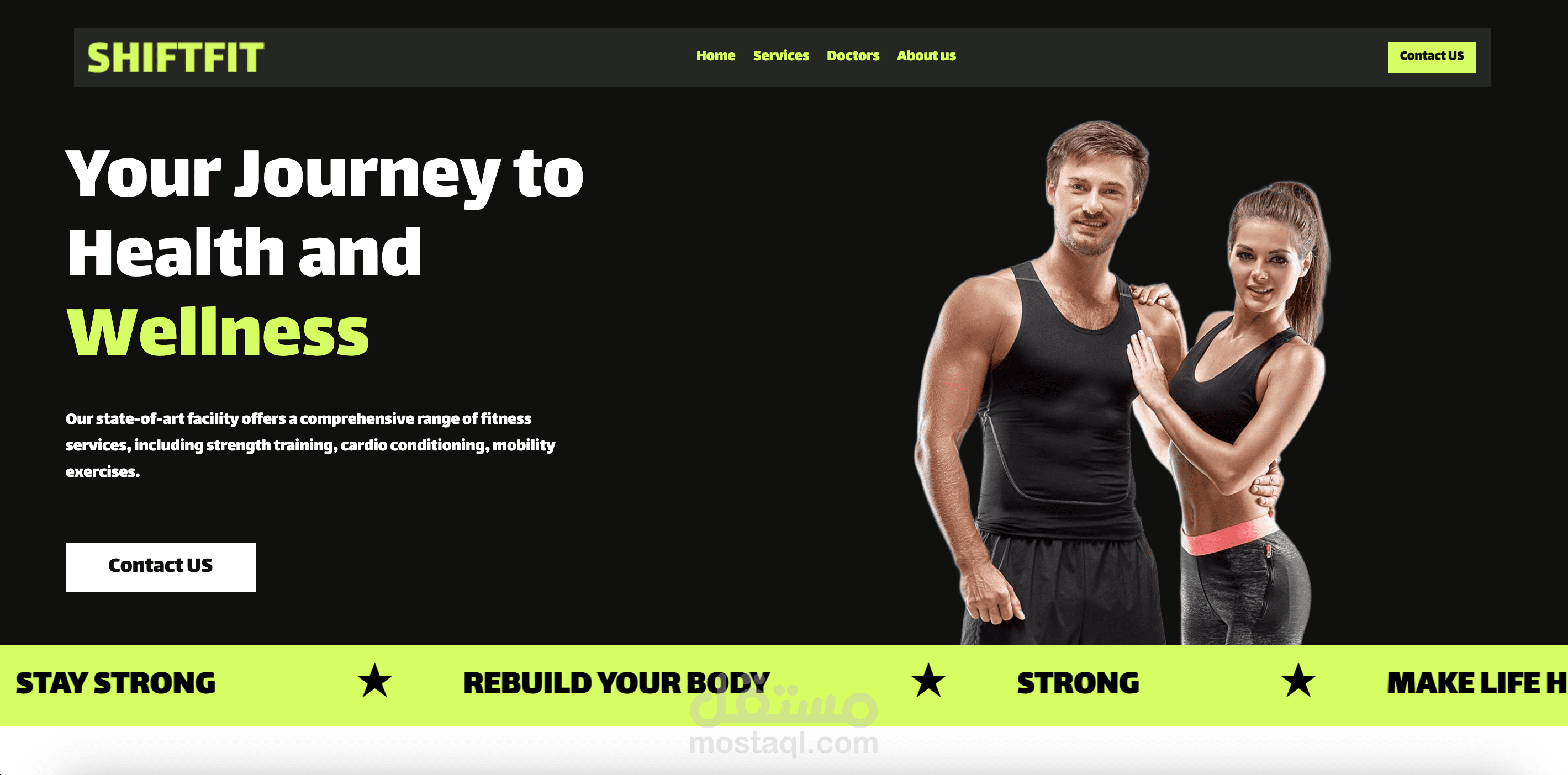 Shift Fitness Landing Page