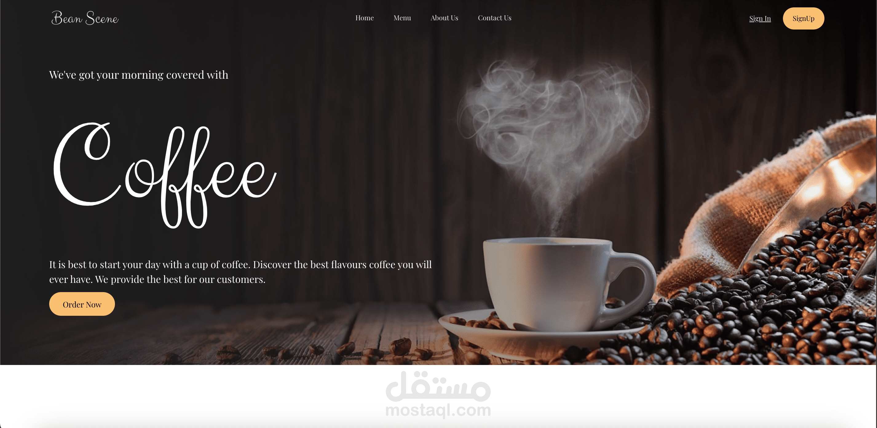 Beans Scene Coffee landing page