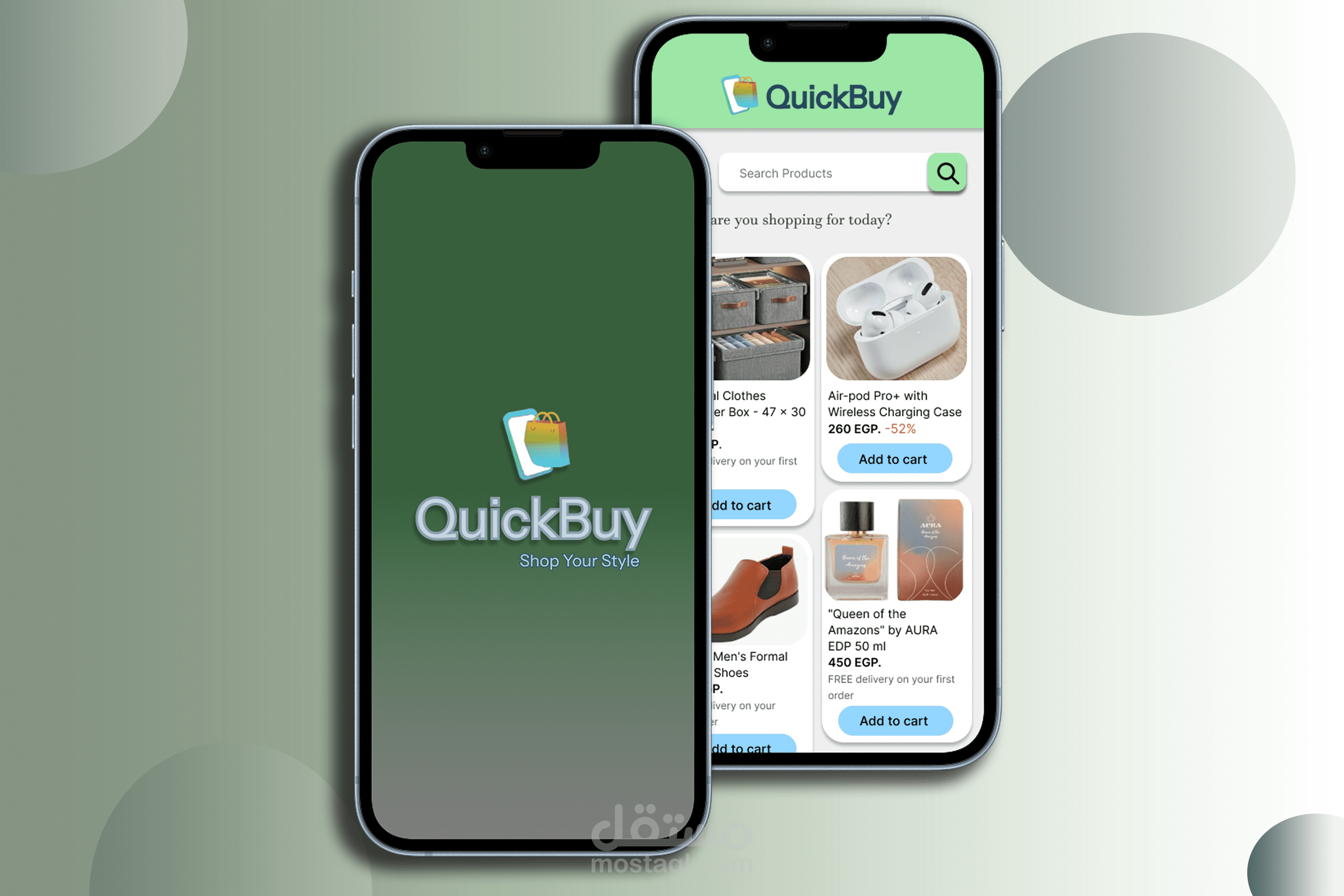 Shopping app UI design