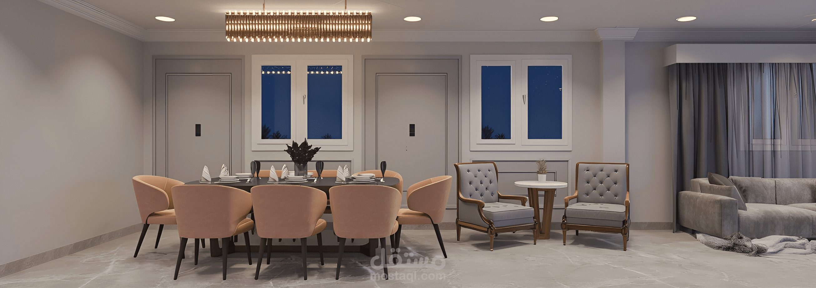 تصميم شقة سكنية 3D