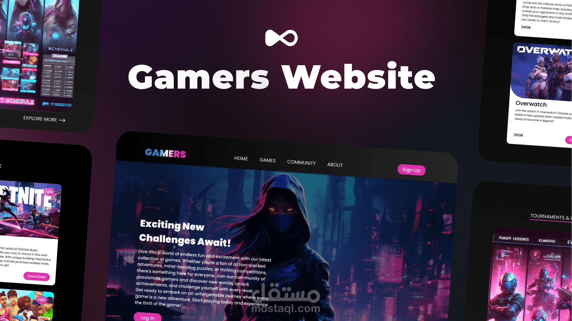 موقع جيمينج احترافي | تصميم واجهة وتجربة مستخدم (UI/UX)