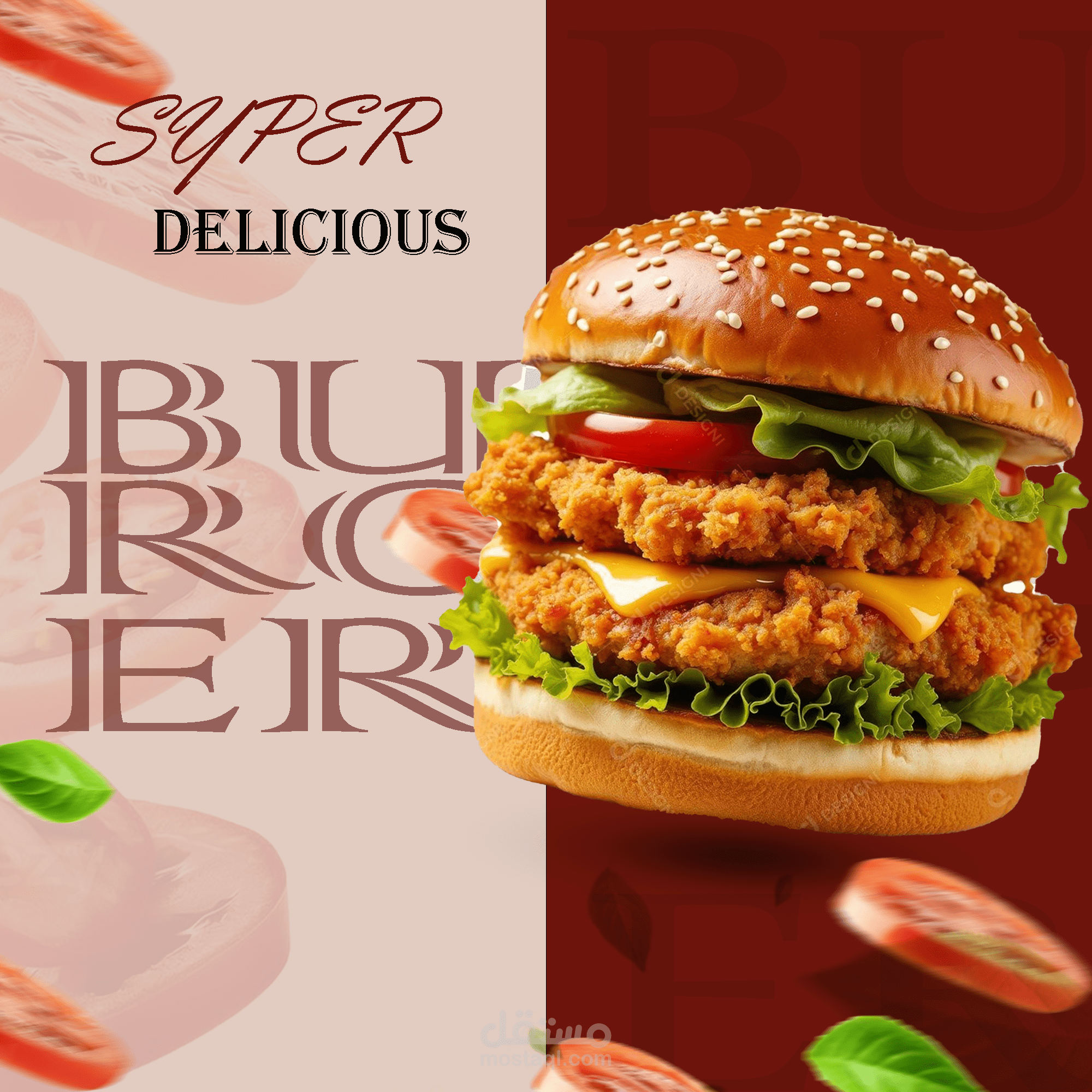 اعلان لمطعم برجر