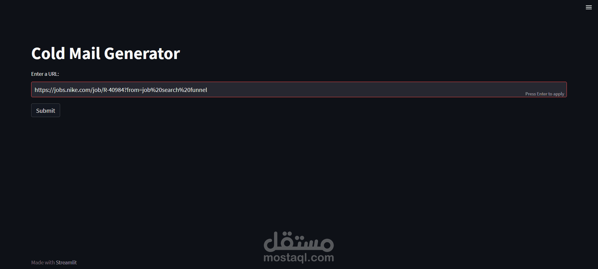 Cold Email Generator for Job Applications