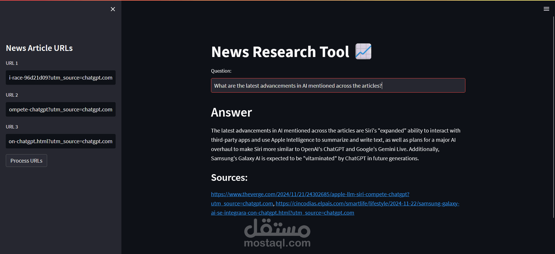 AI-Powered News Research and Q&A Tool