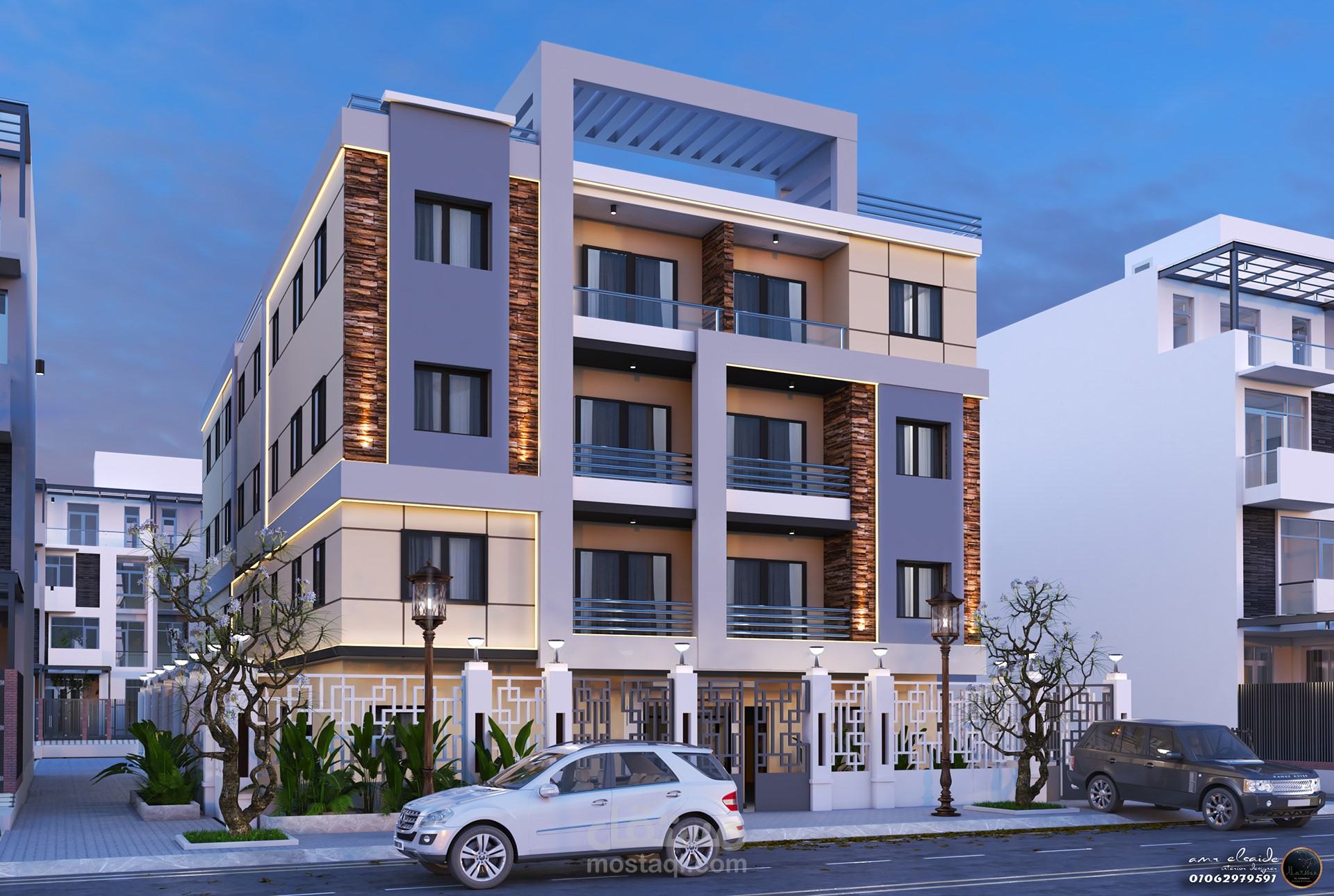 التصميم الخارجي لعمارة سكنية