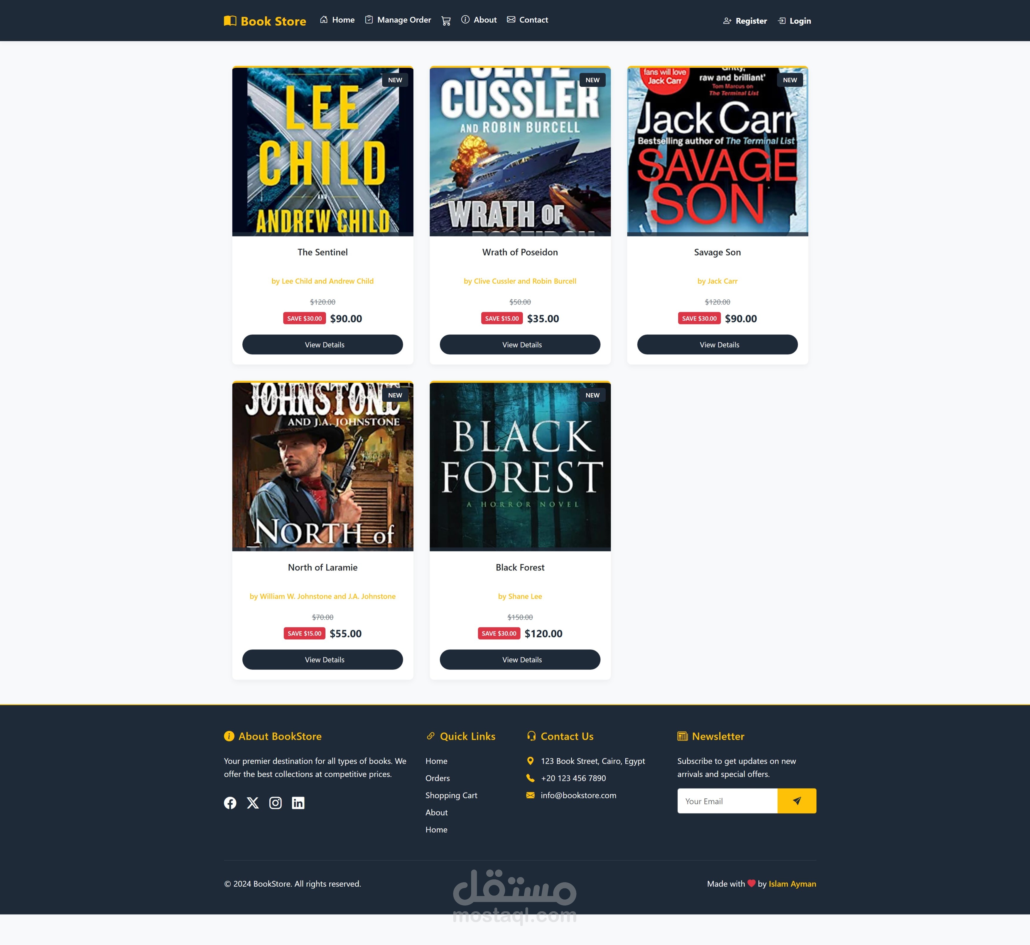 Book Store Application موقع متجر الكتب الإلكتروني