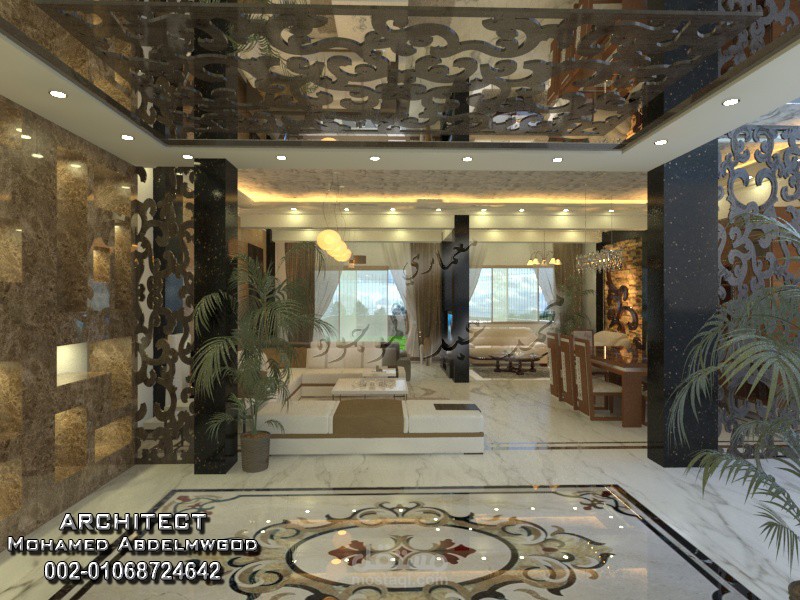 ديكور داخلي فيلا بالتجمع الخامس Interior Design reception