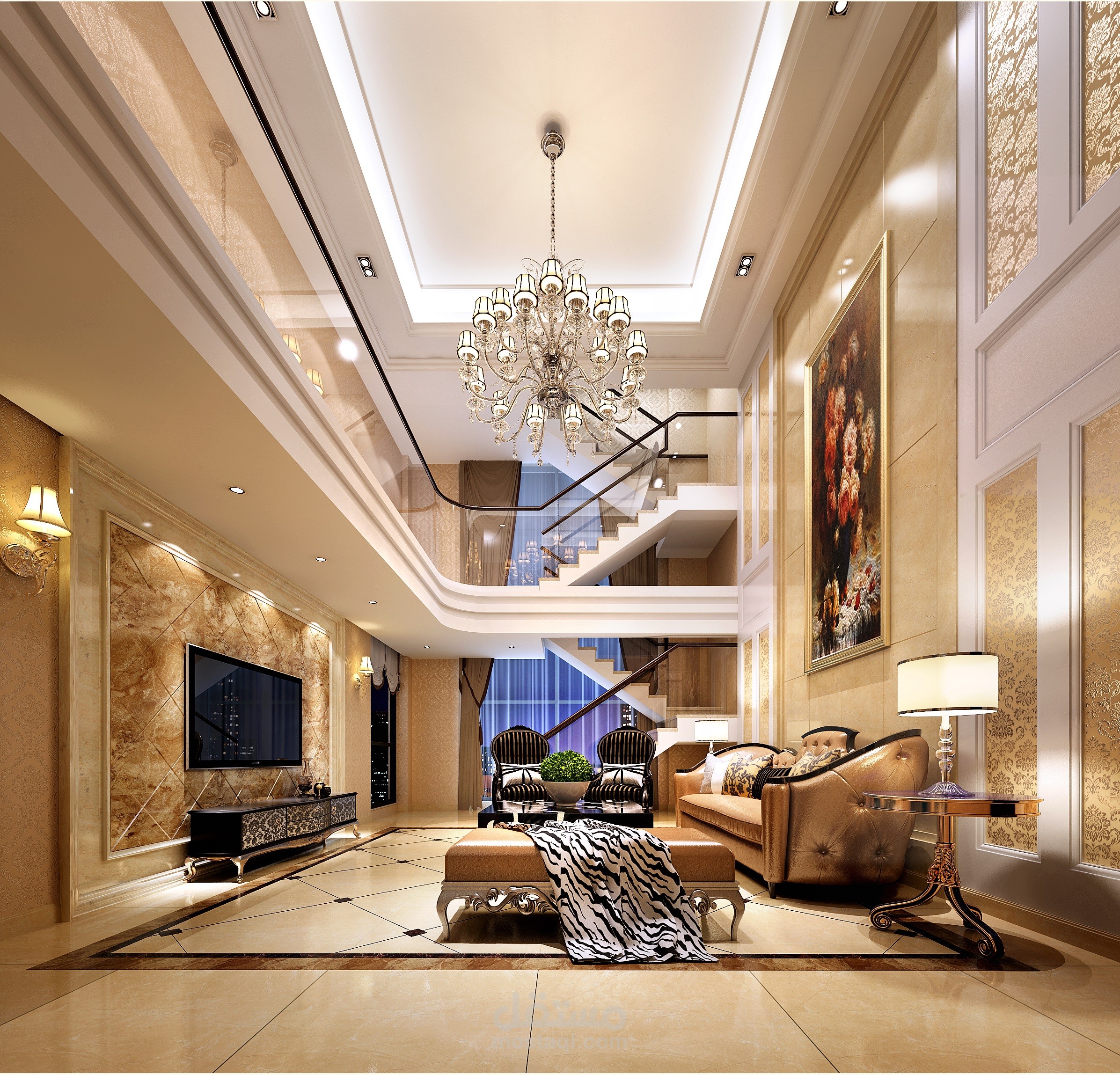 ديكور داخلي استقبال فيلا مودرن