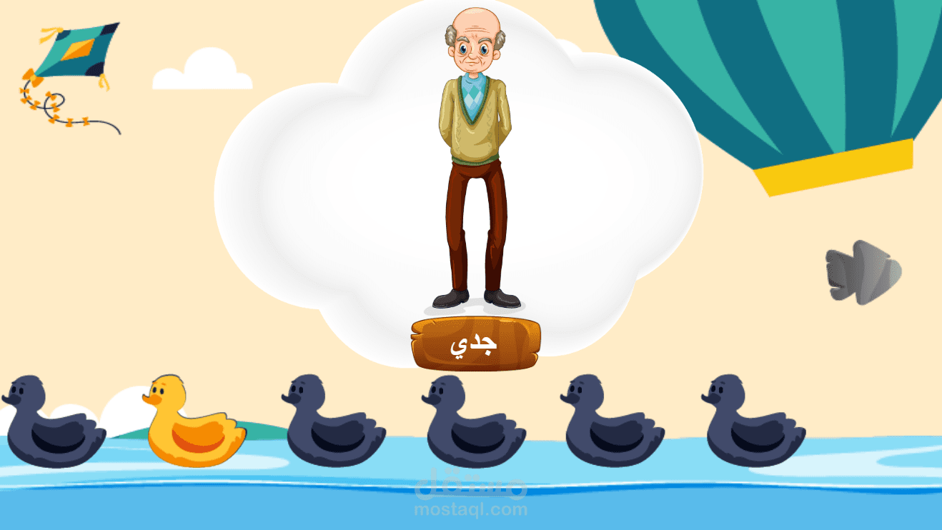 تصميم وتطوير درس تفاعلي على storyline  لتعليم بعض كلمات اللغة العربية عن العائلة لغير الناطقين بها