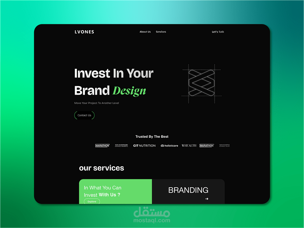 موقع Lvones - منصة إبداعية بتصميم حديث وأداء عالي