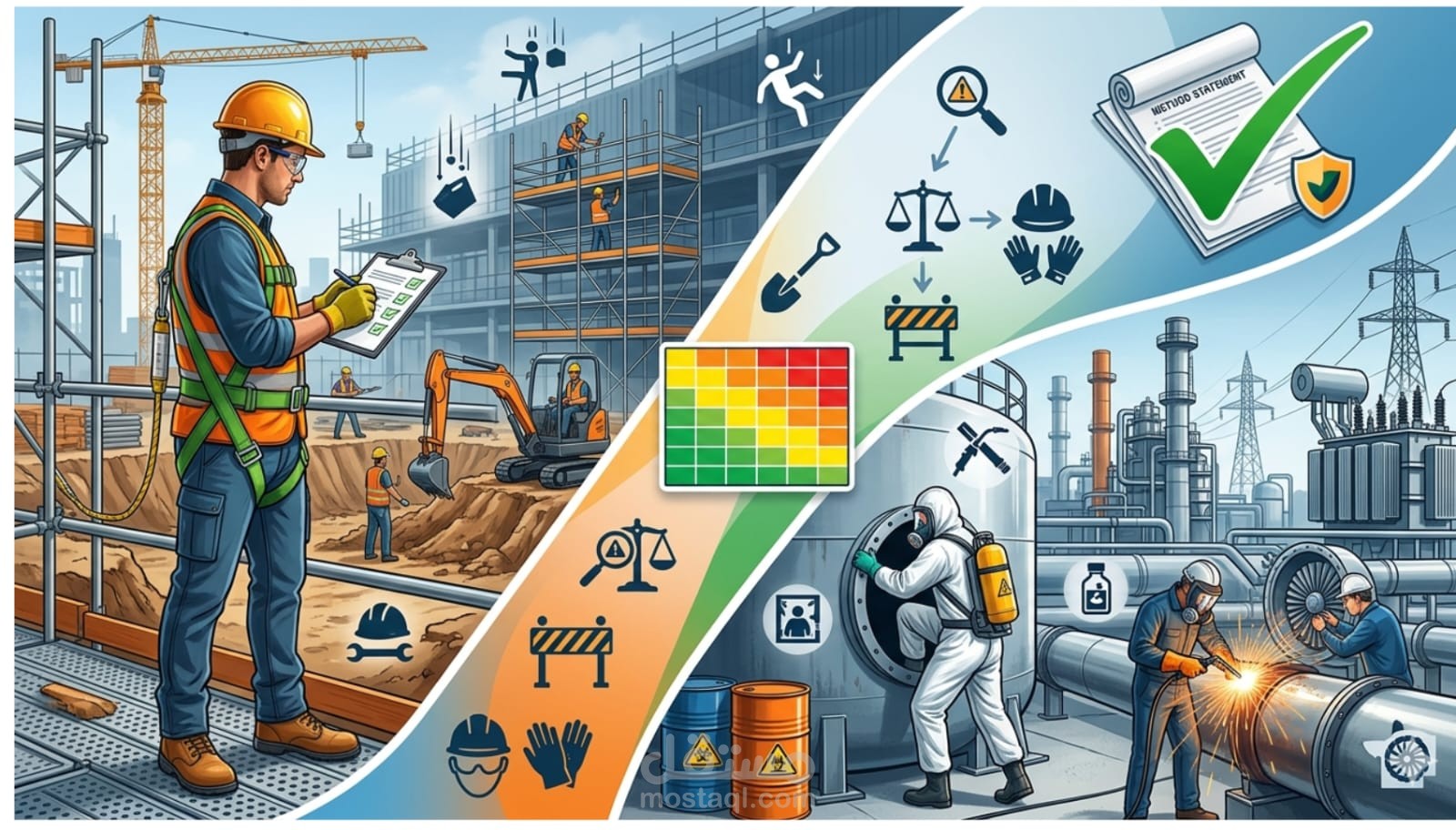 إعداد سجل تقييم المخاطر (Risk Assessment) لقطاعي الإنشاءات والطاقة