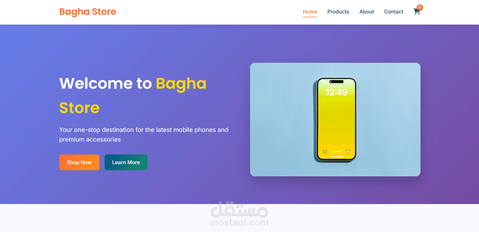 Bagha Store by (HTML, CSS and JavaScript)