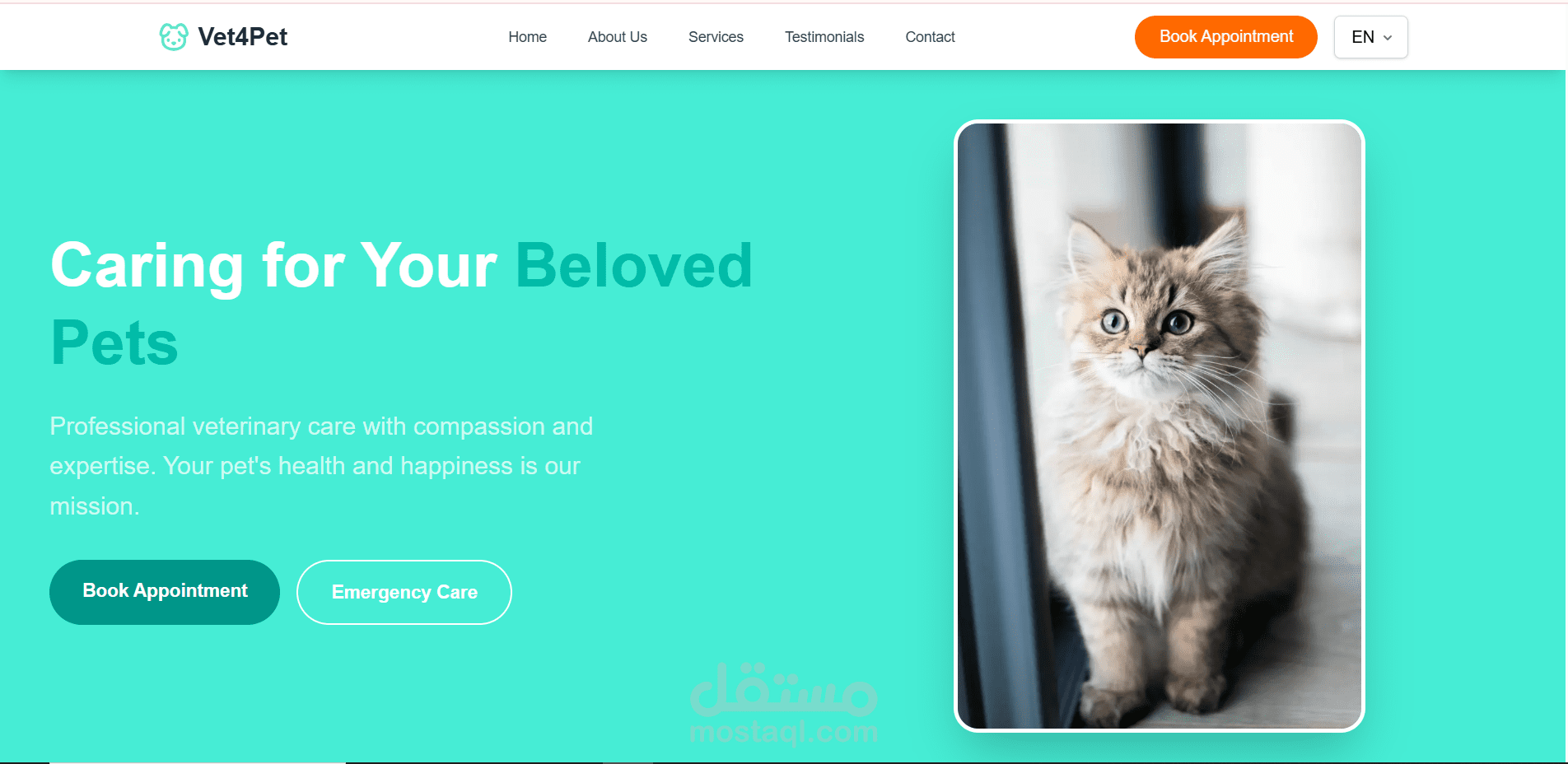 موقع عيادة بيطرية