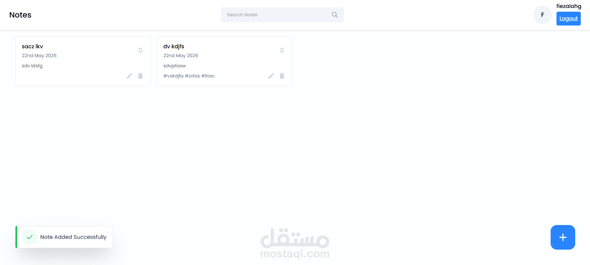 Notes App | تطبيق إدارة الملاحظات والمهام