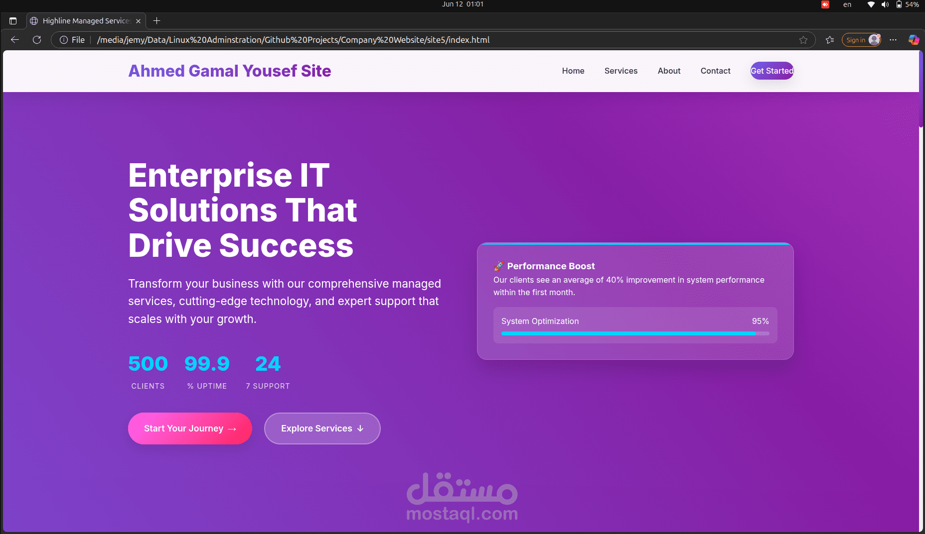Landing Page For Company