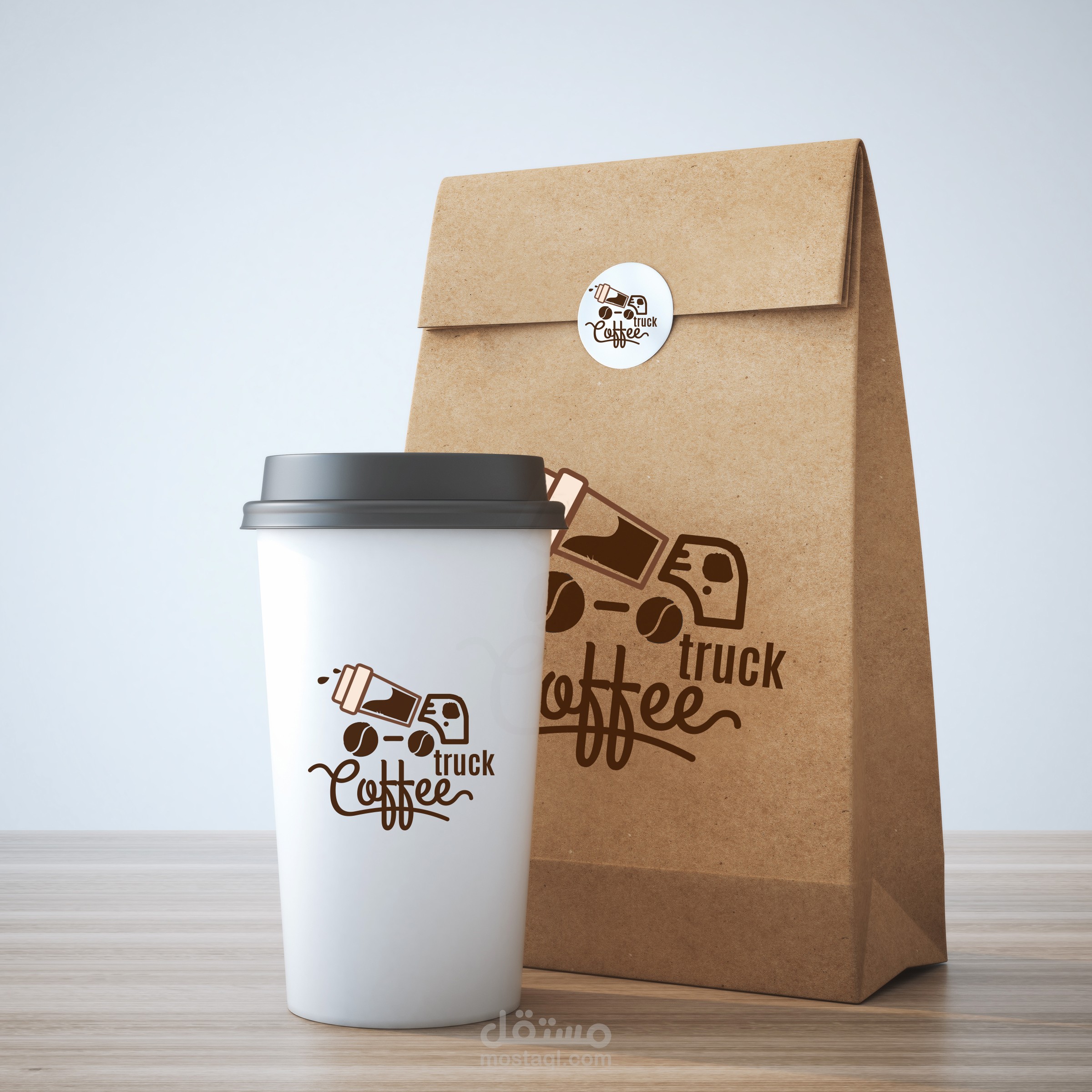 هويه تجاريه لمقهى متنقل