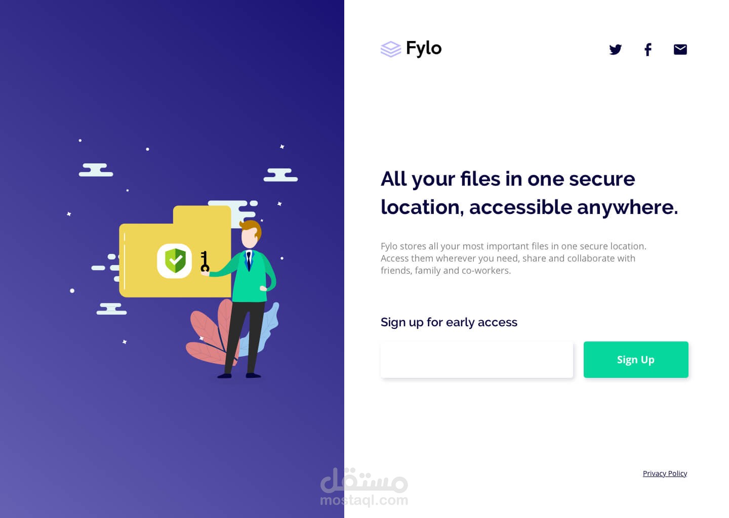 Responsive landing page