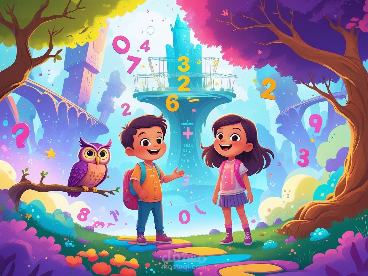 قصة تعليمية للأطفال: مغامرة في مملكة الأرقام (عربي/إنجليزي)