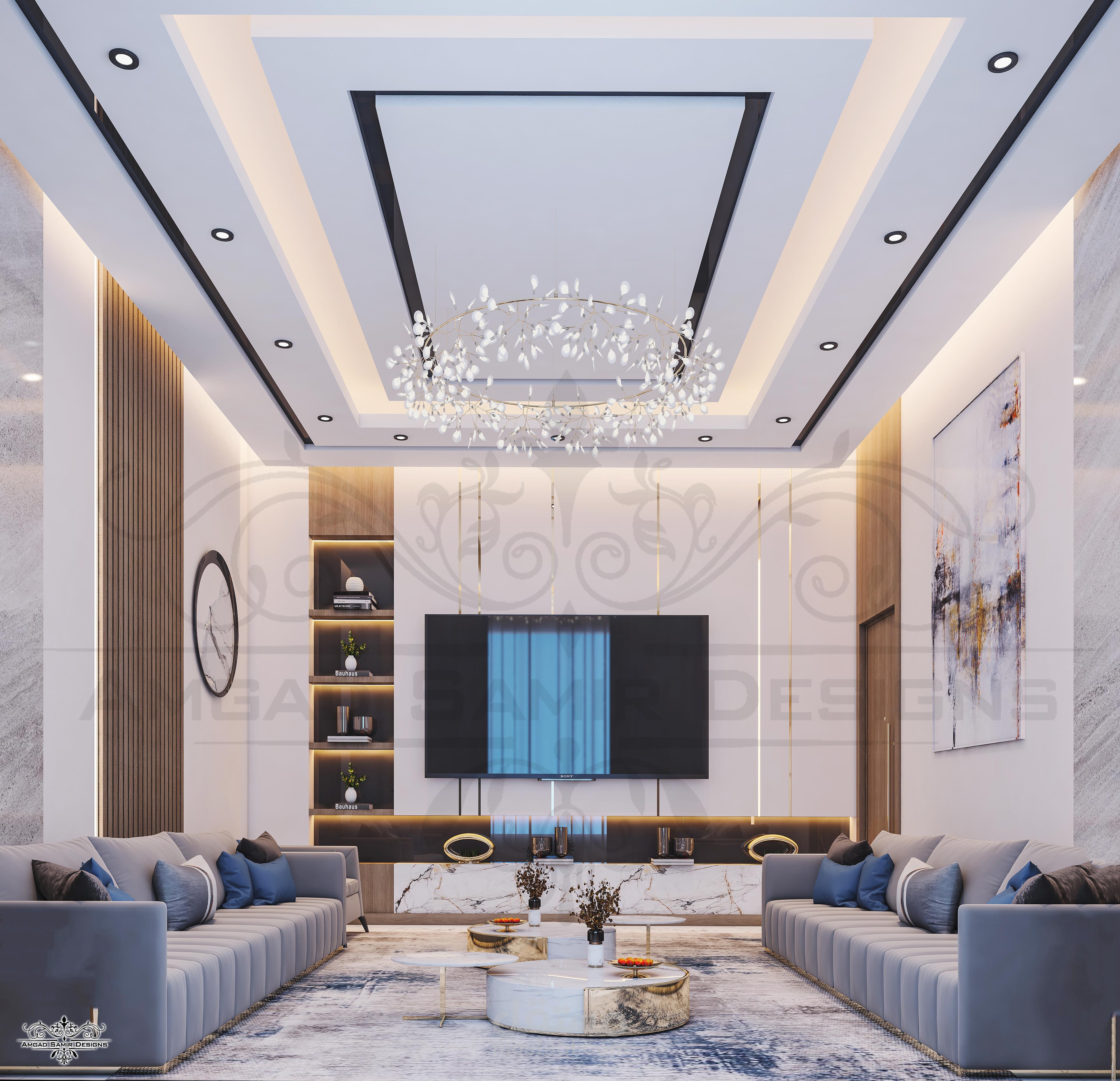 تصميم مودرن معاصر  لمجلس رجال لفيلا