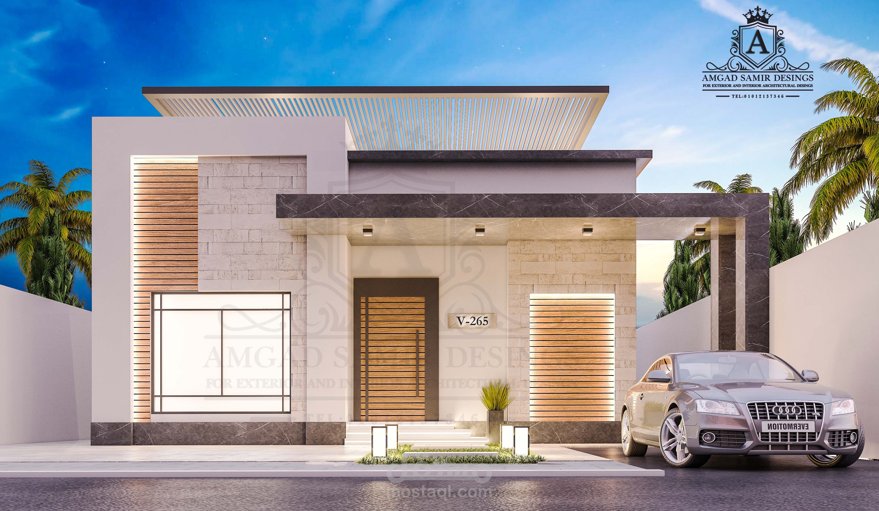 تصميم مودرن لواجهة فيلا بالسعودية - الخبر ... 2021